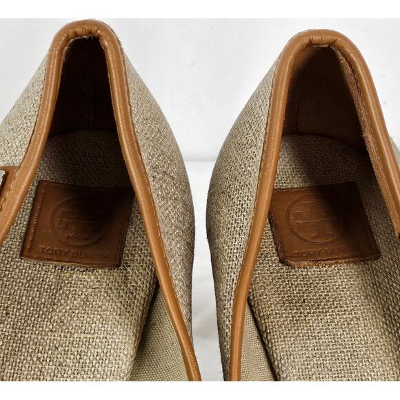 TORY BURCH WOMEN'S BEIGE / BROWN MAJORICA 5" WEDGE HEEL ESPADRILLE SIZE 8 (38.5) - Picture 8 of 14